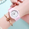 Silica gel children's watch for leisure, internet celebrity, Korean style, simple and elegant design, for secondary school