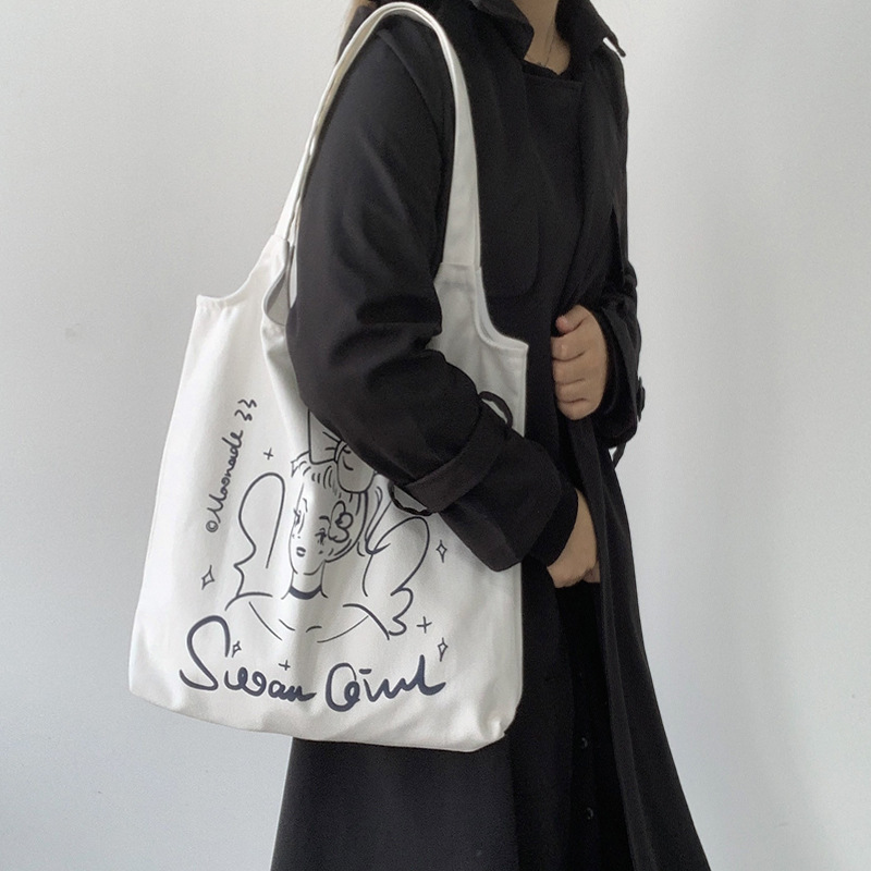 Nueva bolsa de lona de las mujeres bolso del chaleco del hombro de gran capacidad japonesa Harajuku ulzzang estudiante universitario bolsa ins