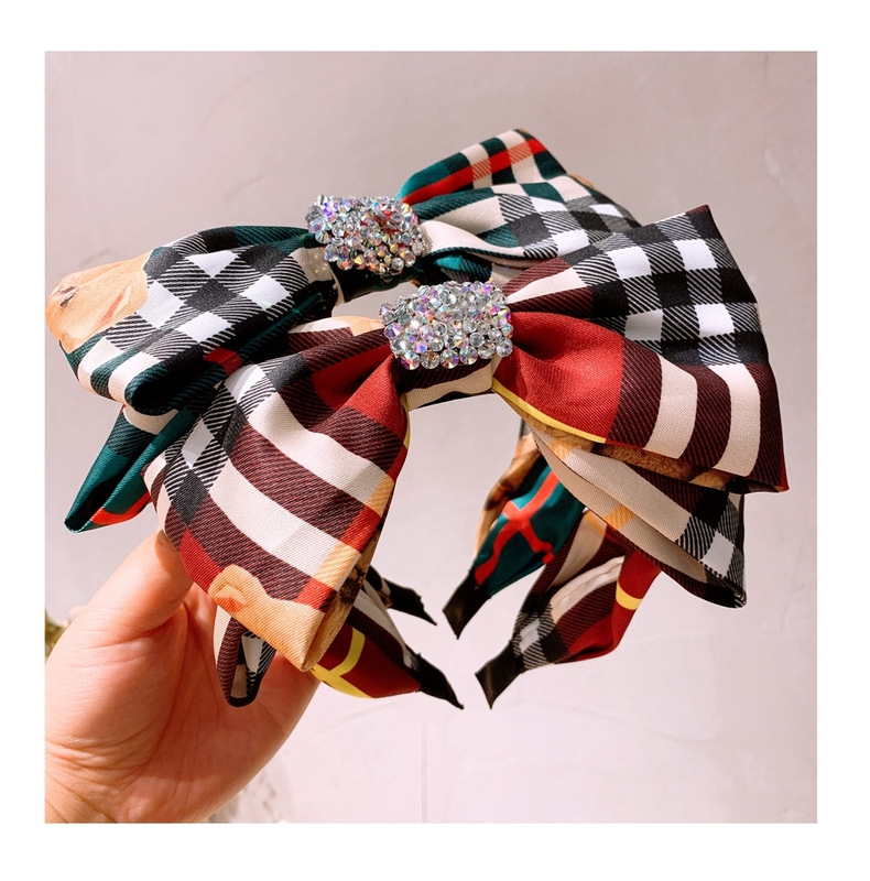 Retro British Style Double Full Diamond Bow Hair Band Hairpin Wholesale display picture 12