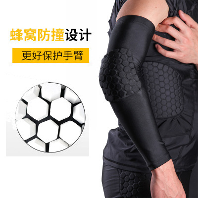 Factory Wholesale Sports Honeycomb Shock-Absorbing Arm Guards with Pressure Wrist Elbow Protectors for Basketball Cycling Protective Gear Honeycomb Arm Sleeves