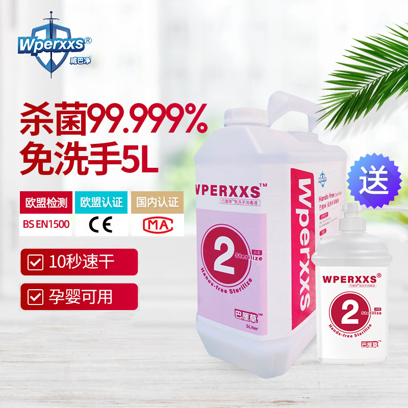 5L免洗多用途消毒液儿童幼儿园预防病毒工厂商用CE认证杀菌洗手液|ms
