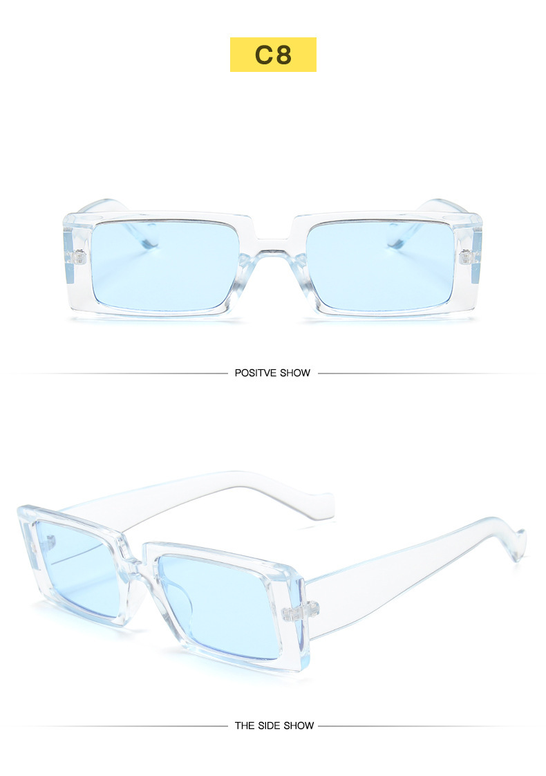 Mode Kleine Quadratische Transparente Sonnenbrille display picture 5