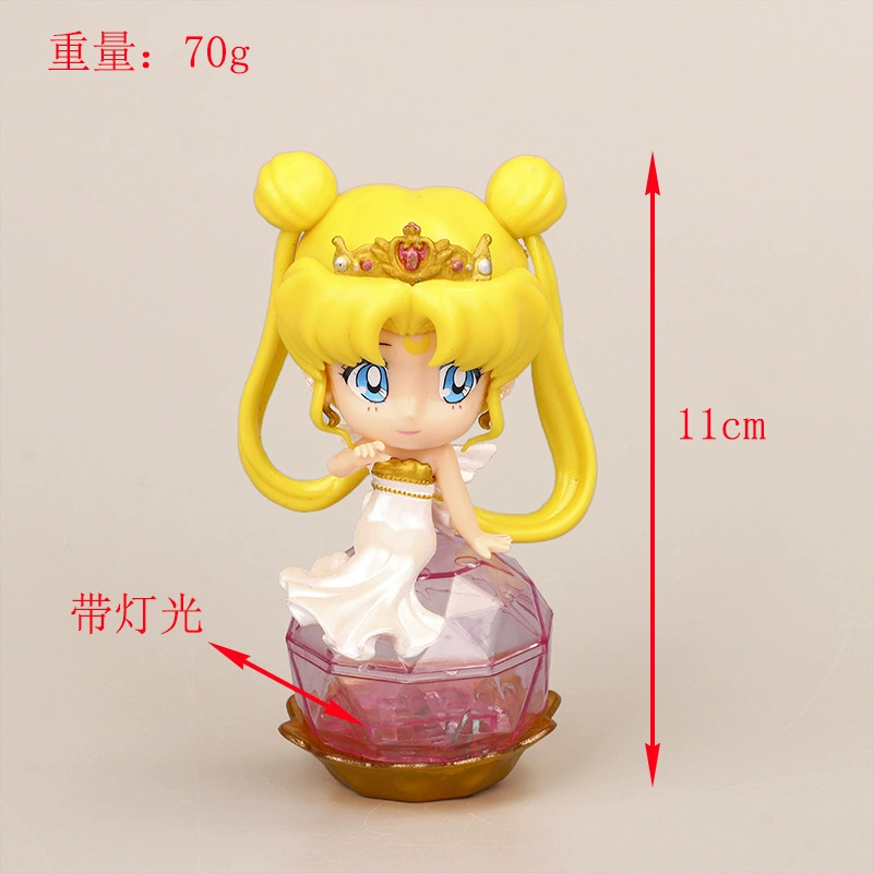 Мини-фигурка (Sailor Moon) с LED-подсветкой, подставка «камень», лёгкая — 91 г