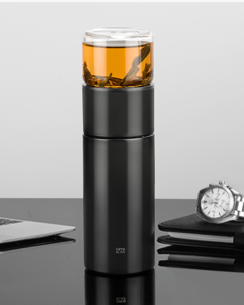 尚明茶水分离泡茶杯304不锈钢保温杯随身男女简约便携过滤水杯|ru