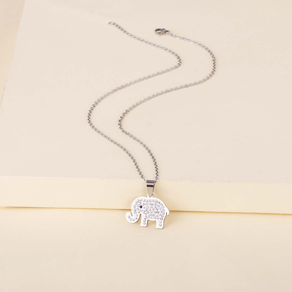 Fashion New Stainless Steel Elephant Pendant Necklace For Women display picture 7