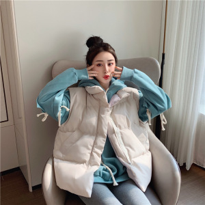 两件套/秋冬时尚套装女气质棉服马甲外套+韩版宽松加绒连帽卫衣潮