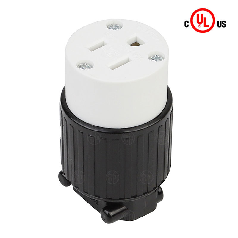 NEMA 5-15R美国工业插座大电流连接器 LK5515R 15A125V对插式母座