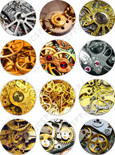 跨境复古机械图案时光宝石 项链挂件饰品配件 可来图定制夜光