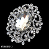 Metal fashionable brooch for bride suitable for photo sessions, European style, simple and elegant design, wholesale