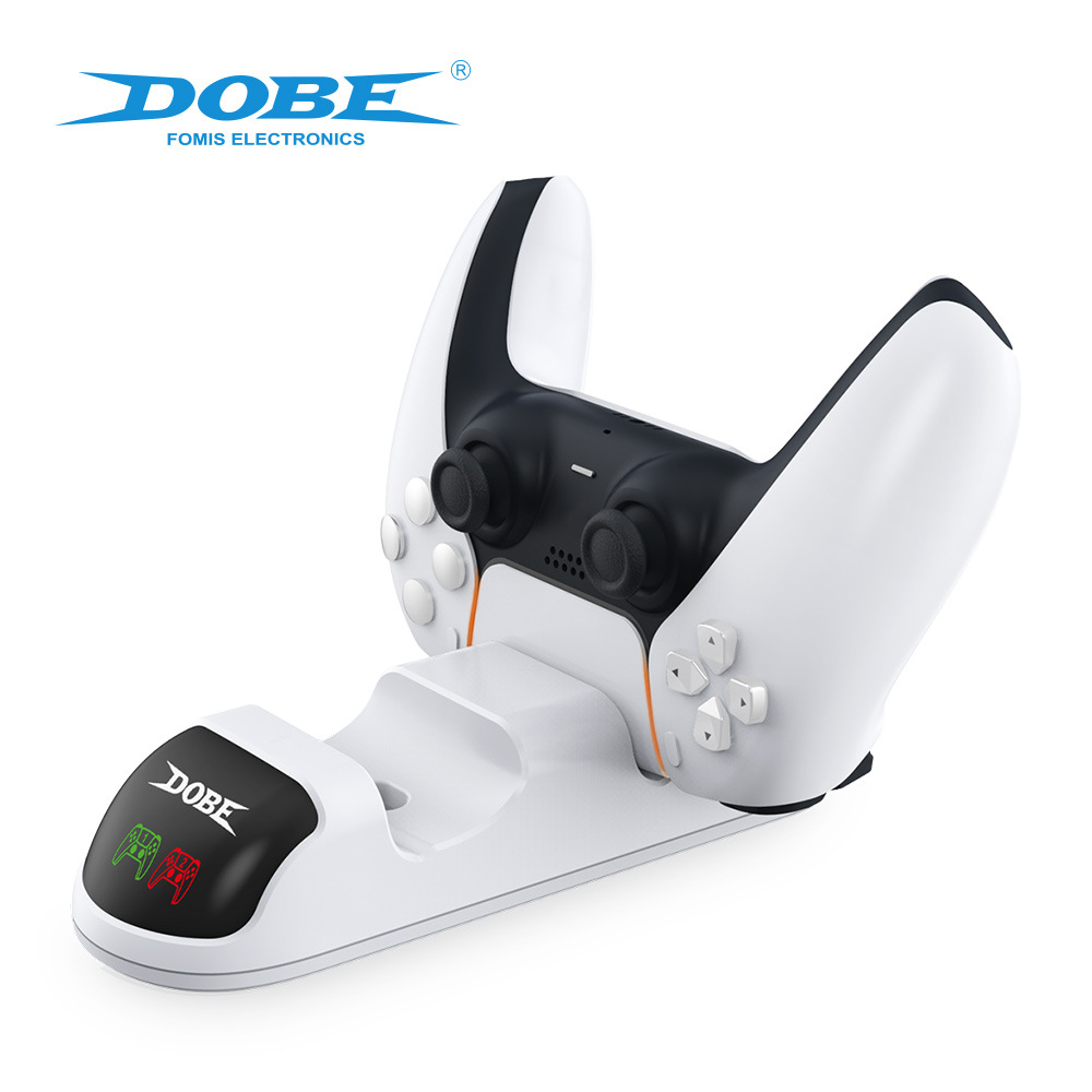 Cargador dual PS5 con TP5-0506B de luz LED Cargador de asiento de mango inalámbrico PS5 P5 con cargador de luz indicadora