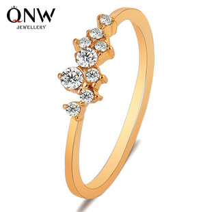 Korean Pearl Flower Ring Simple Open Branch Copper Index Finger Ring