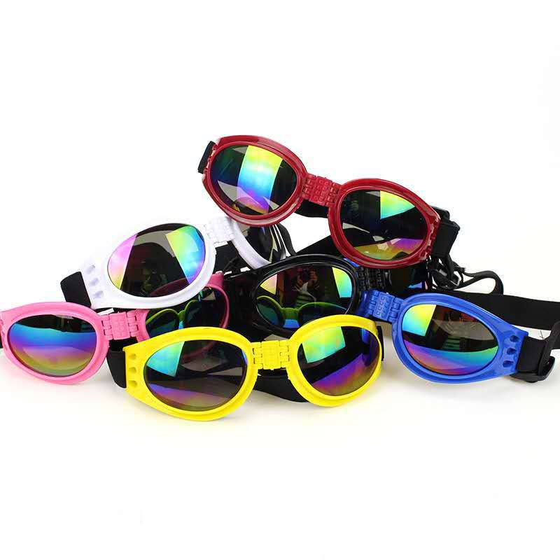 Gafas de Sol para mascotas accesorios plegables gafas de sol para perros multicolores a prueba de viento gafas anti-DDoS suministros para mascotas Fuente de fábrica