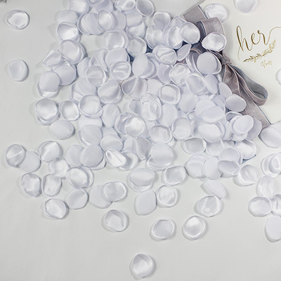 Organza de seda artificial pétalos de rosa boda luminosa crema dispersos pétalos decoración del partido DIY regalo