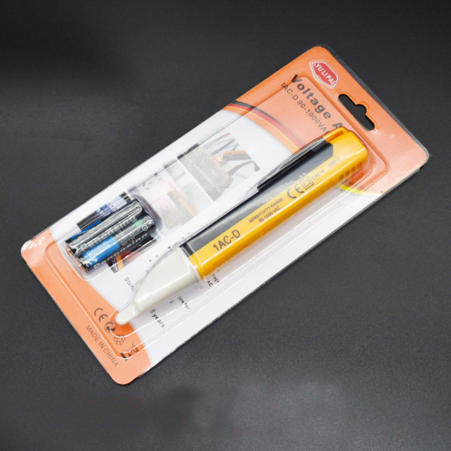 厂家直供感应电笔 中性纸卡包装带电池 非接触式声光报警测电笔