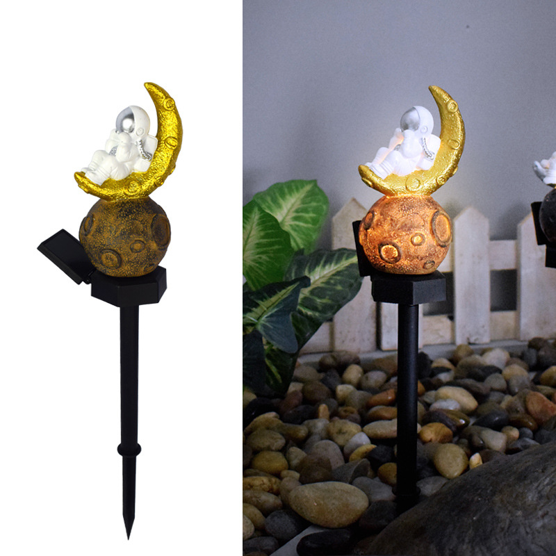 新款太阳能庭院灯 树脂星球人地插LED花园草坪景观装饰灯插件