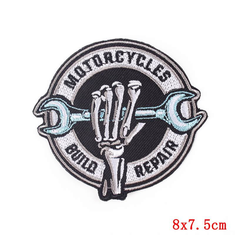 Letter, Skull Pattern 1 Piece Gothic Punk Letter Skull Black Clothing Sticker Patches