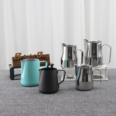 可定制304不锈钢拉花杯 特氟龙彩色尖嘴奶杯 现货长嘴意式咖啡杯|ms