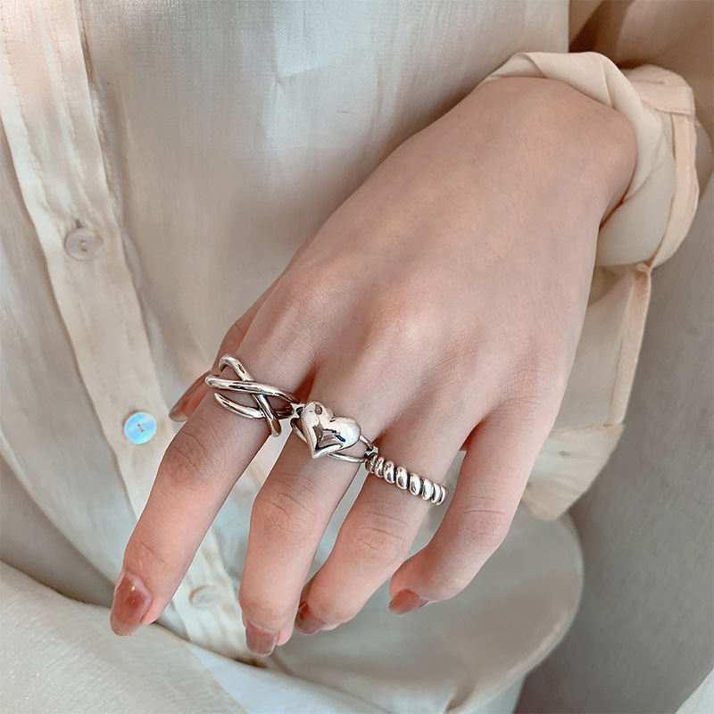 Simple Style Solid Color Thai Silver Wholesale Rings display picture 3