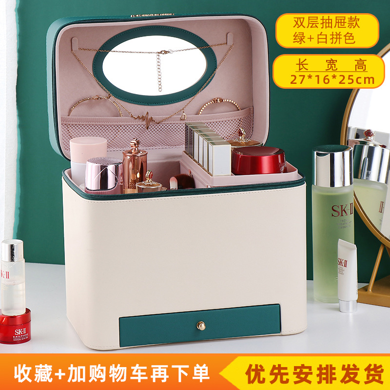 2023 nuevo color a juego bolsa de cosméticos portátil de gran capacidad para mujeres a prueba de polvo multi-funcional caja de almacenamiento de uñas profesional al por mayor