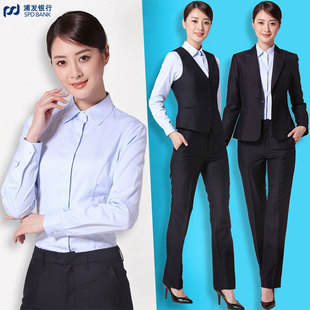 浦发银行行服女修身职业装制服工装衬衫OL高管正装西服套装工作服-阿里巴巴