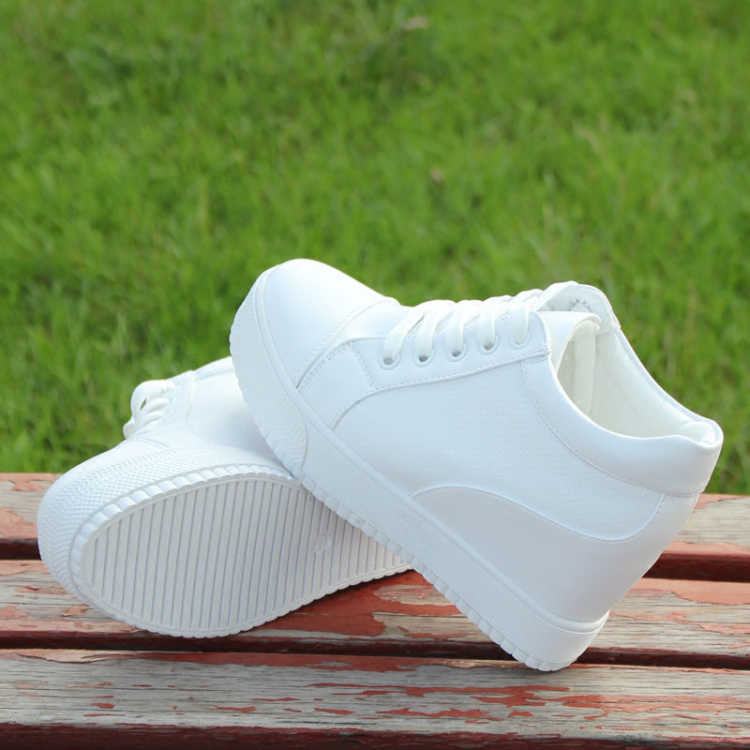 Inner Height White Shoes Women's 2022 New Korean Style Casual Fashion Breathable Student Sports Platform Bottom Thick Bottom Street Shooting