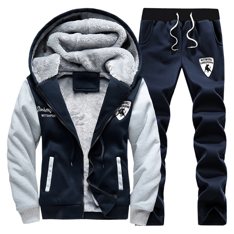 Roupas masculinas de inverno, mais veludo e moletom masculino espesso, mais jaqueta esportiva quente e slim de tamanho extra grande_voghion.com