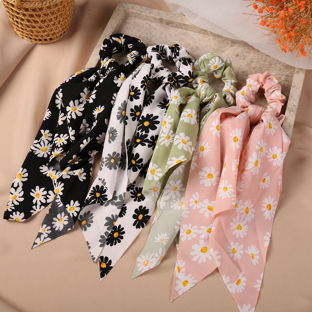 Retro Daisy Simple Floral Fashion Bow Sweet Tie All-match Hair Scrunchies Wholesale Nihaojewelry display picture 2