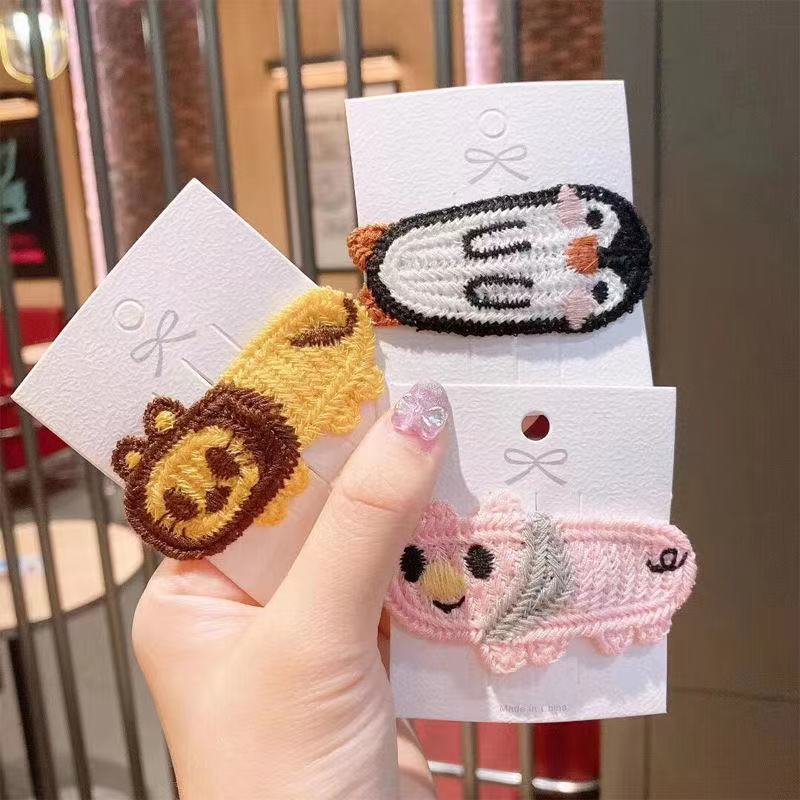Knit Material Cute Sweet Kid'S Women's Animal Cartoon Knit Hair Clip