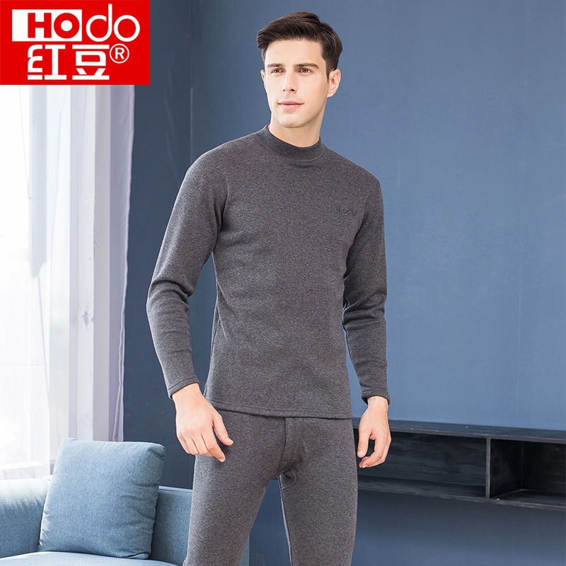 红豆棉质保暖内衣加绒加厚高领圆领套装冬季男女棉料秋衣秋裤批发