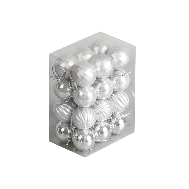 3cm4cm pintado a mano set de Navidad galvanizado bola colgante pequeña decoración de árbol de Navidad oro, plata, rojo multicolor