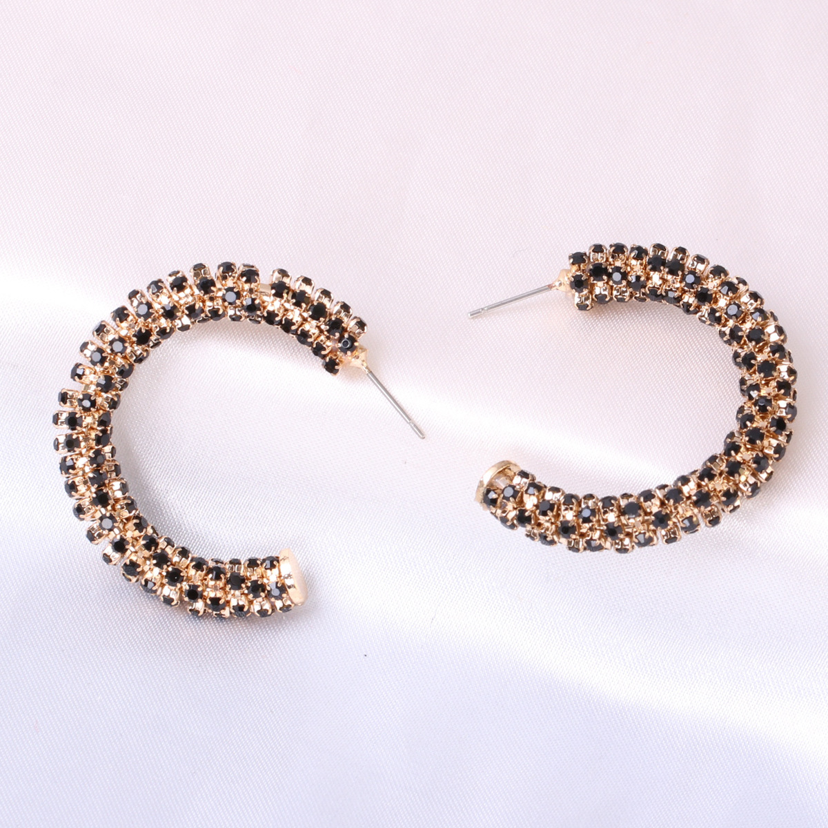 Fashion C Shape Diamond Alloy Earrings Ear Studs display picture 17