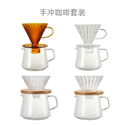 Hot and cold resistant glass coffee pot strawberry filter cup V60 filter drip coffee funnel manufacturer large quantity discount