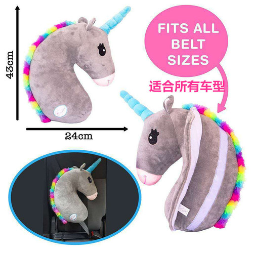 Amazon Unicorn Car Child Safety Belt Pillow Cover Cushion Baby Sleeping Support Pillow Cartoon