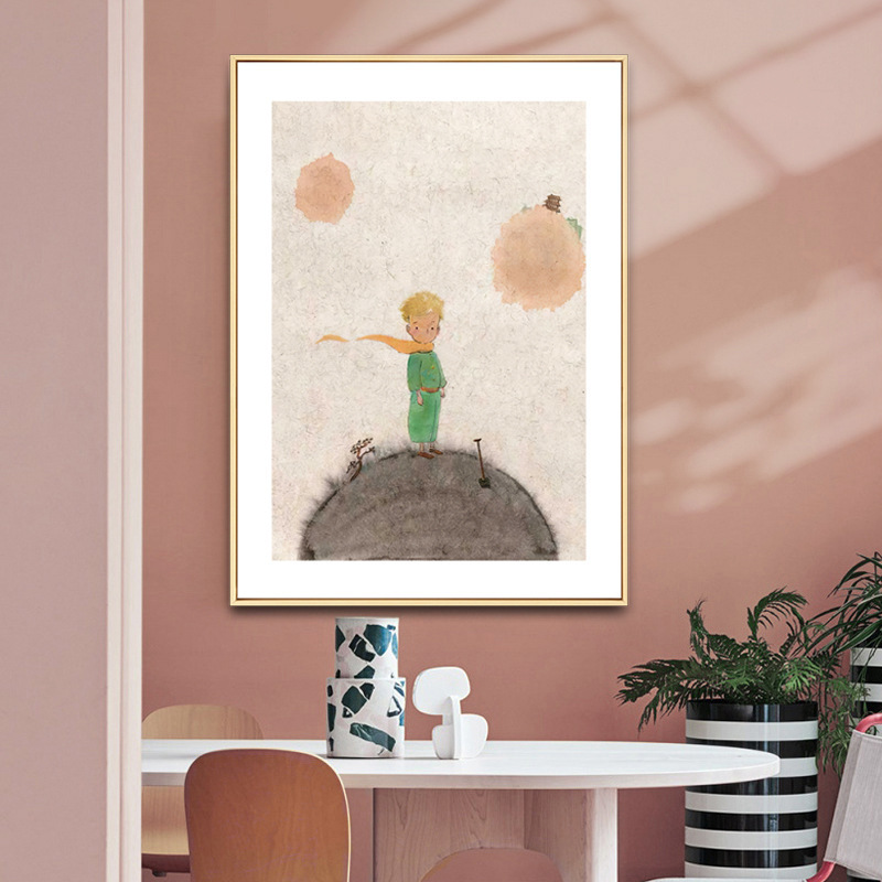 Little Prince Children's Room Decorative Painting Moon Cartoon Modern Simple Childlike Bedroom Murals Living Room Decorative Painting