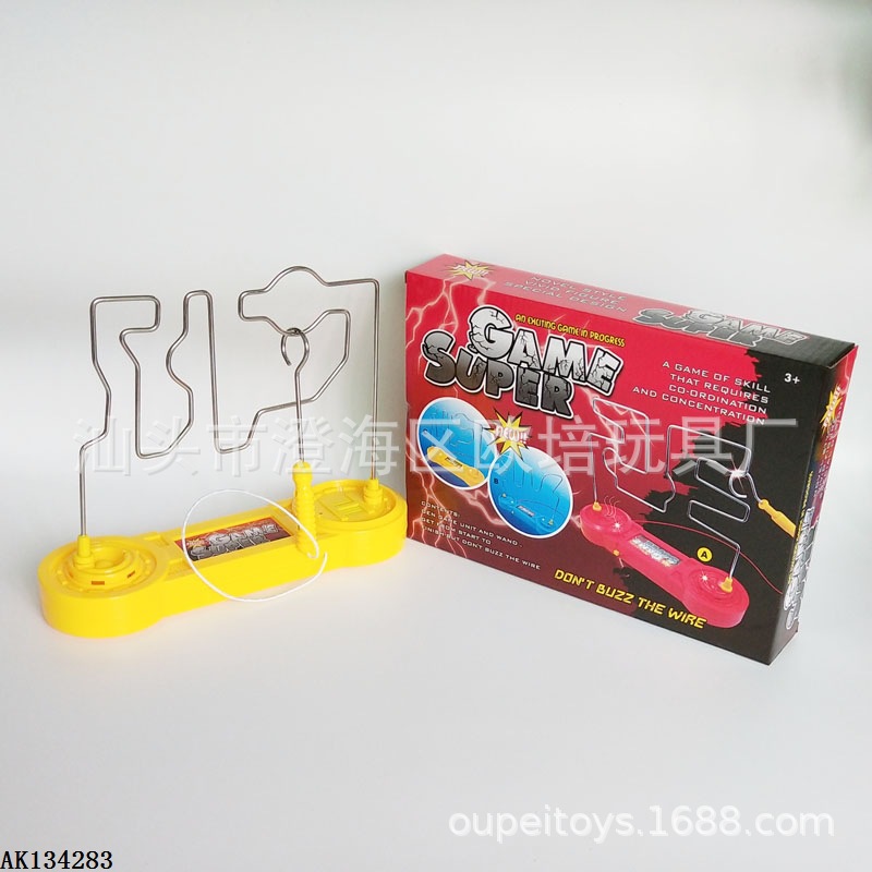 노란색 전기 터치 미로 장난감