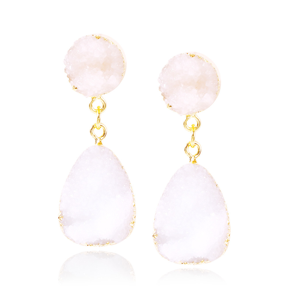 New Fashion Imitation Natural Stone Jewelry Earrings Simple Geometric Drop Shape Resin Pendant Earrings display picture 2