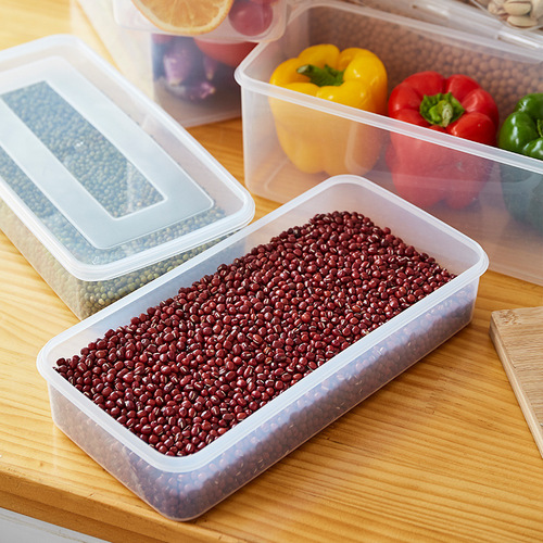 Plastic crisper rectangular food storage box seafood vegetable drain storage refrigerator crisper manufacturer direct sale