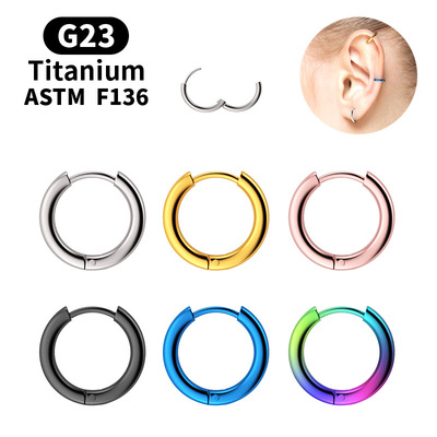 2020 Manufacturers new G23 puncture Jewelry Earrings Earrings Ear Studs Buckle ring Auricular needling Simplicity men and women currency