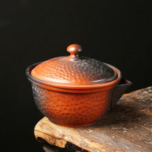 柴燒寶瓶茶壺日本純手工粗陶窯變手抓壺雙色蓋碗功夫茶具泡茶器