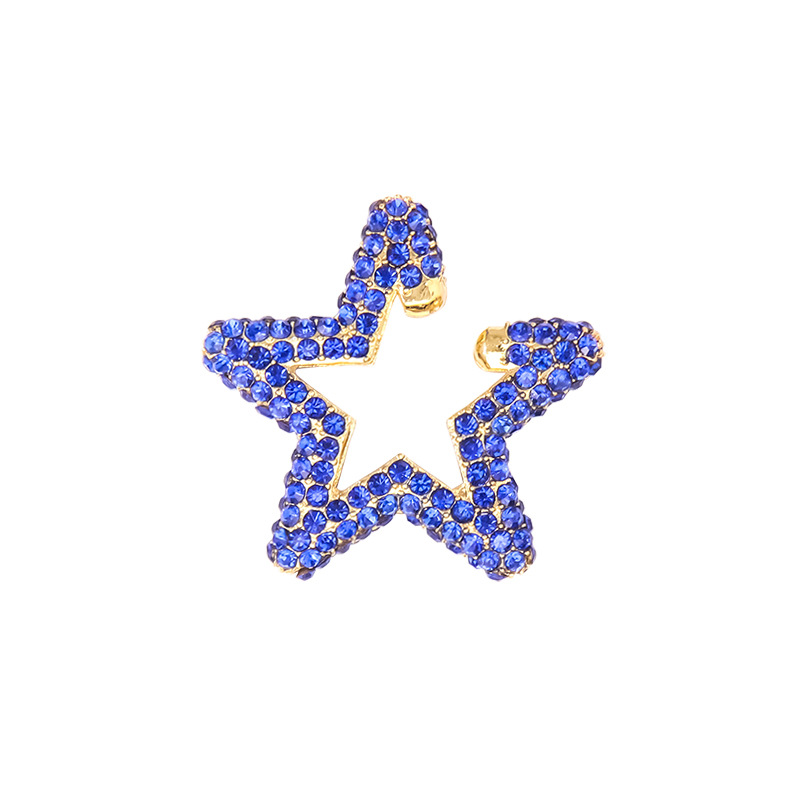 Fashion Rainbow Color Rhinestone Star Stud Earrings display picture 6