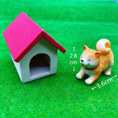 dollhouse 微縮食玩場景模型娃娃屋配件拍攝道具迷你狗窩秋田犬