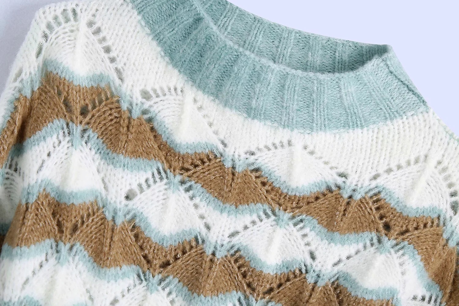 autumn and winter striped hollow sweater NSAC13893