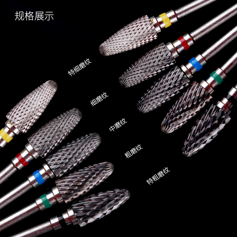 Uñas rusas de acero de tungsteno cabeza de molienda removedor de uñas removedor de piel muerta pegamento de fototerapia Extensión de cristal clavo rectificadora eléctrica Universal