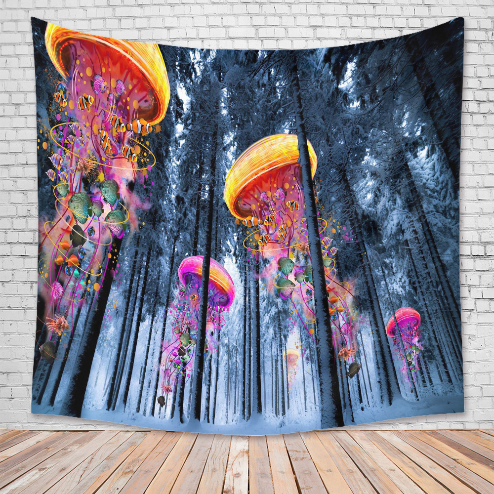 Fashion Mushroom Psychedelic Contrast Color Printing Tapestry Wholesale Nihaojewelry display picture 8