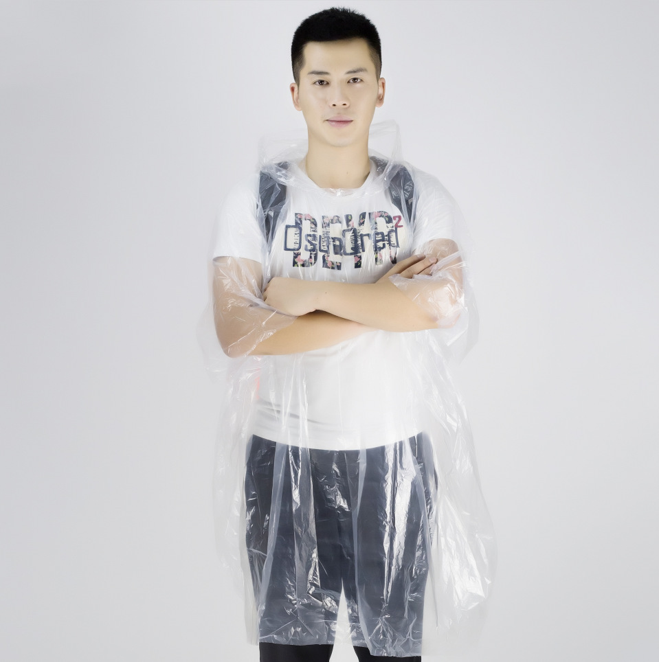 成人透明斗篷连体雨衣徒步背包骑行防护雨披一次性雨衣pe