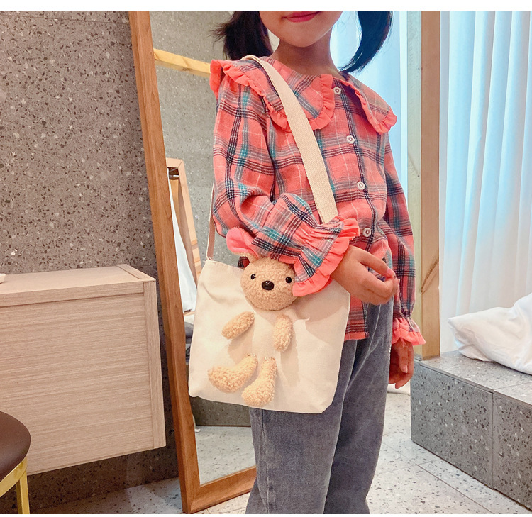 Korean children's bag, new Korean primary school canvas single-shoulder bag, Instagram cute rabbit crossbody bag, handbag undefined