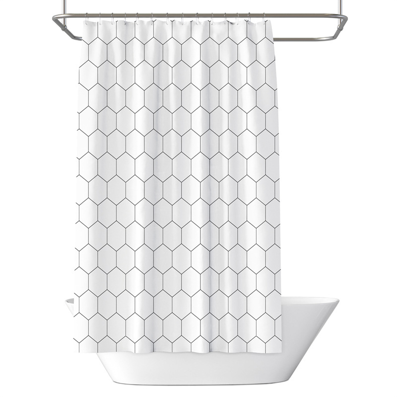 Directly From The Manufacturer: Home Honeycomb Mosaic Thickened Waterproof And Mildew-proof Bathroom Curtain, Polyester_voghion.com