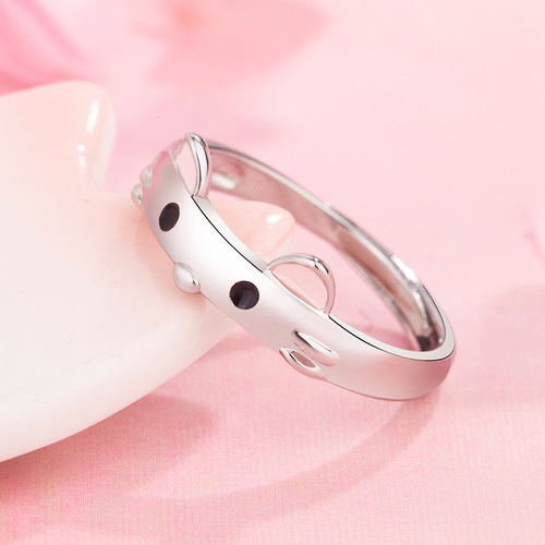 Korean version of the new zodiac year mouse ring for girls, cute little mouse ring, index finger ring, fashion jewelry