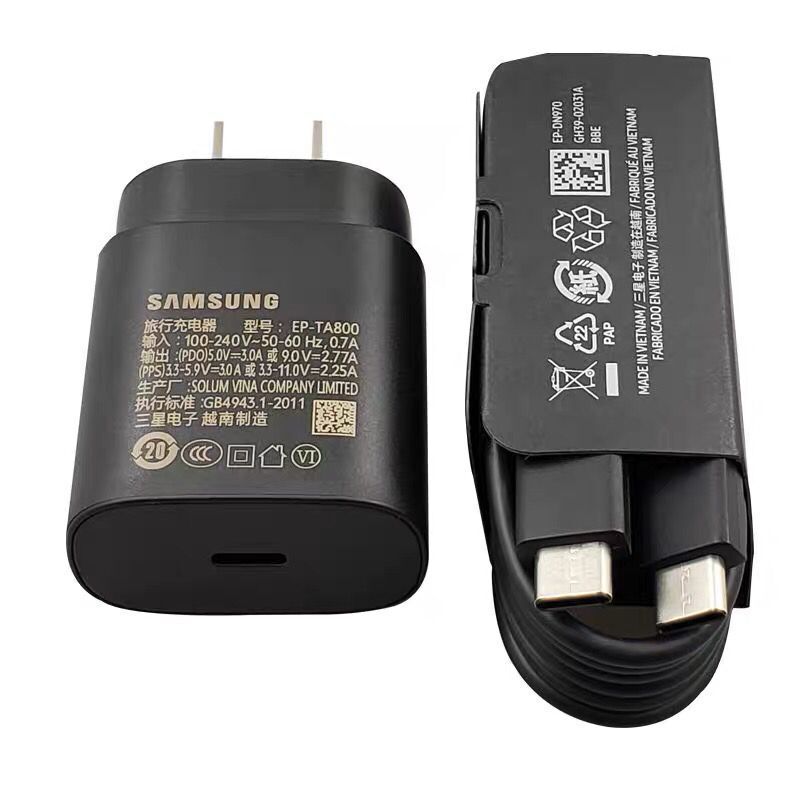 For Samsung s20 charger original genuine note10 charger type-c data cable fast charging head 25W
