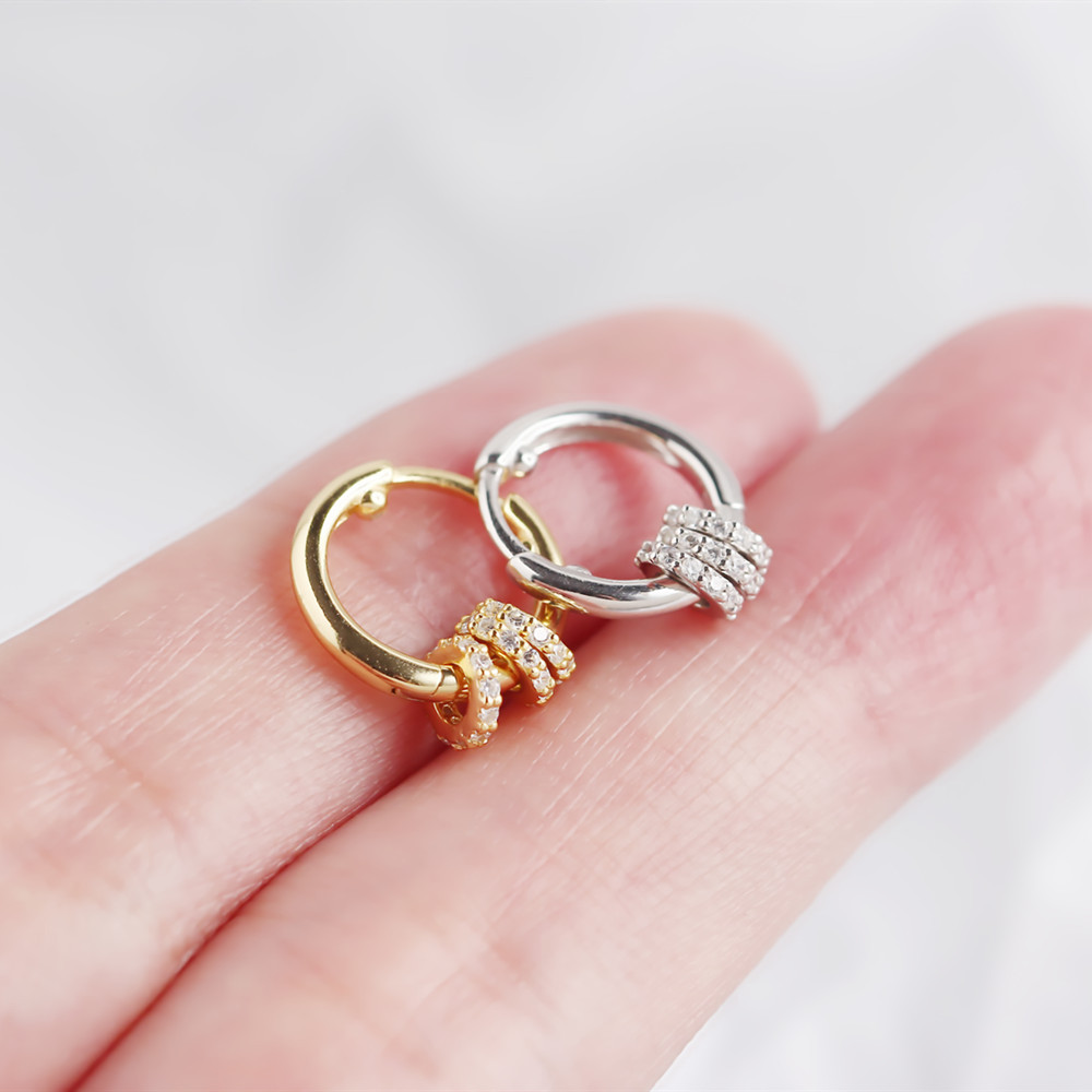 Geometric Original Design Luxurious British Style 925 Sterling Silver Gem Earrings display picture 4